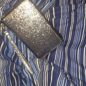 Glittery Silver Wallet w/ Handle